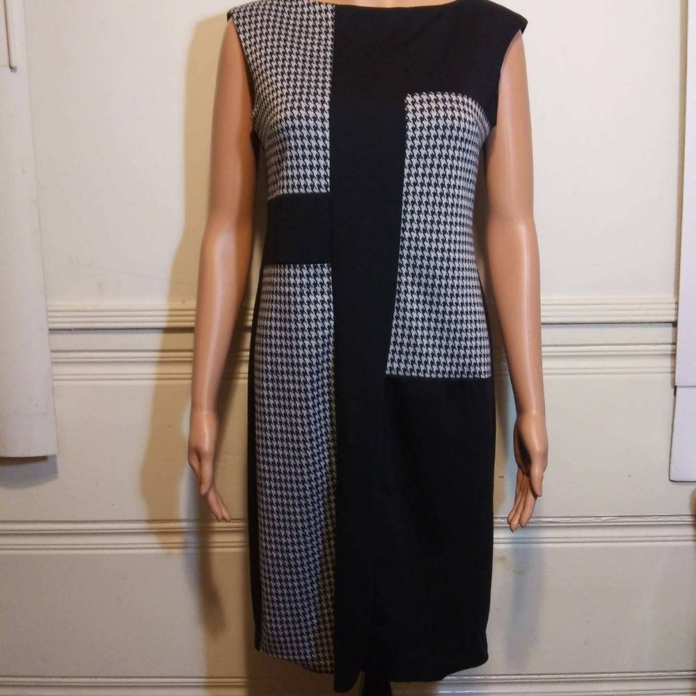 Maggy London Black Houndstooth Dress 8